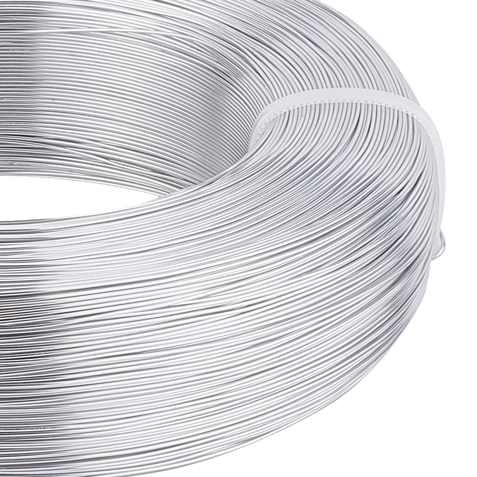 BENECREAT 1492 Feet 22 Gauge(0.6mm) Silver Wire Bendable Metal Sculpting Wire for Beading Jewelry Making Art and Craft Project
