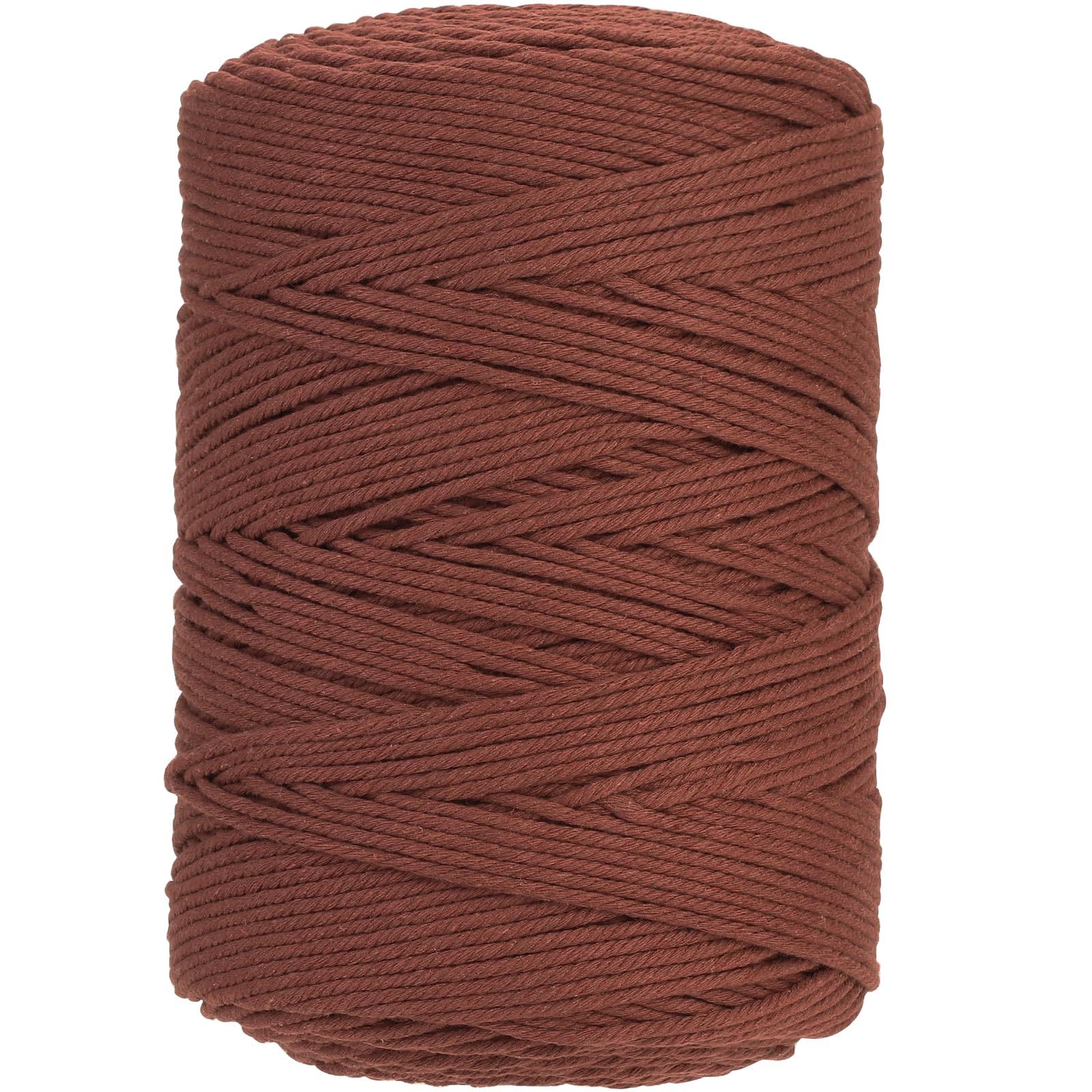 GOHOF Premium Cotton Macrame Rope, 3mm x 450m, 4 Strand Twisted, Rust Red — image 1