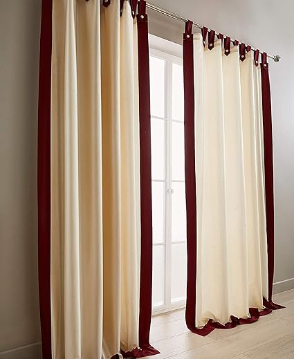 The Textile House Harlington Lined Faux Silk Tab Top Curtains