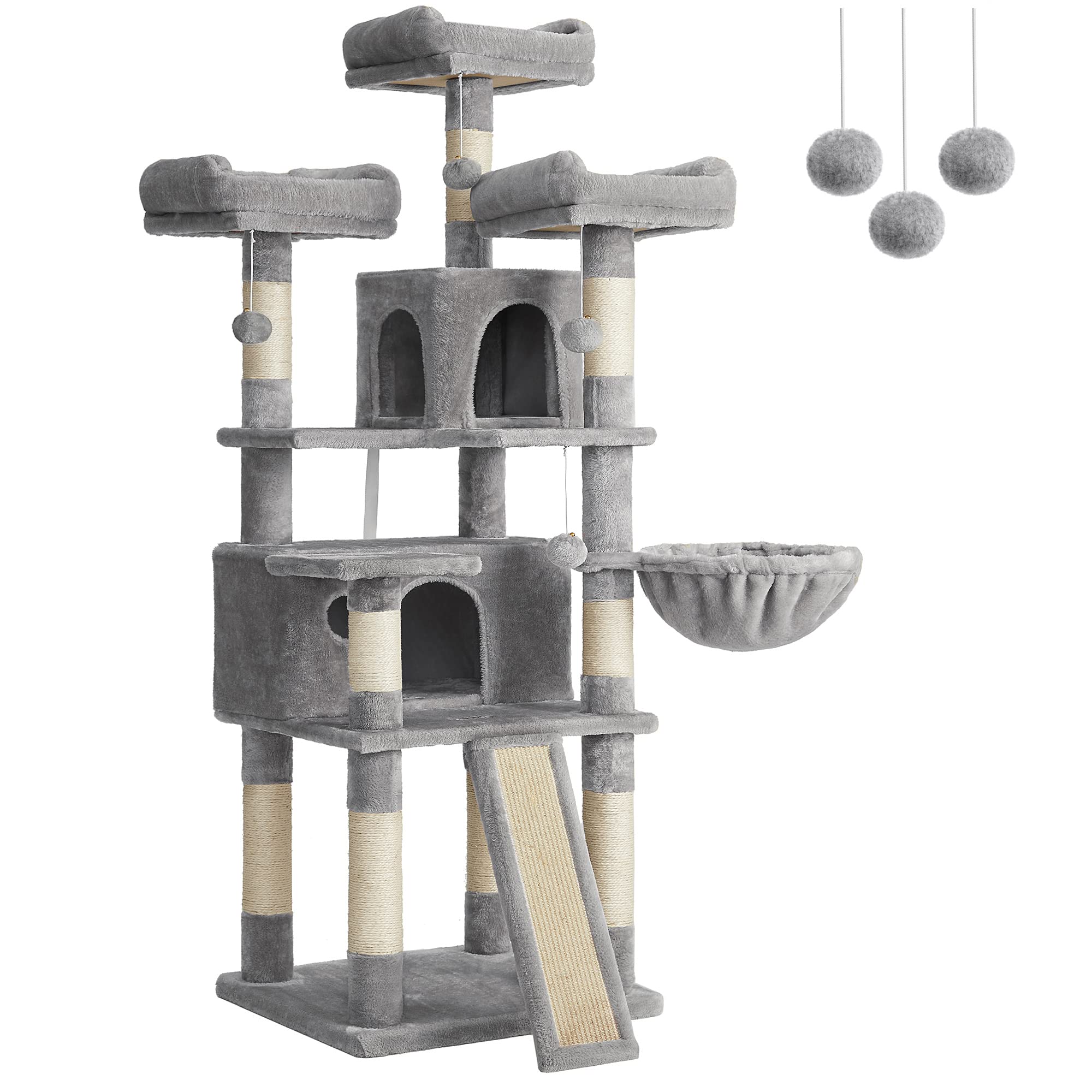 Feandrea Cat Tree, XXL Cat Condo 169 cm, Light Grey PCT019W01 — image 1