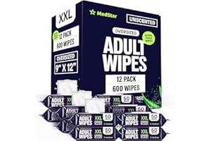 MEDSTAR Adult Wipes for Elderly 12 Pack - Hospital Grade Extra Large Extra Thick Disposable Washcloths for Adult Bathing & Shower Alternative - Fragrance-Free XXL