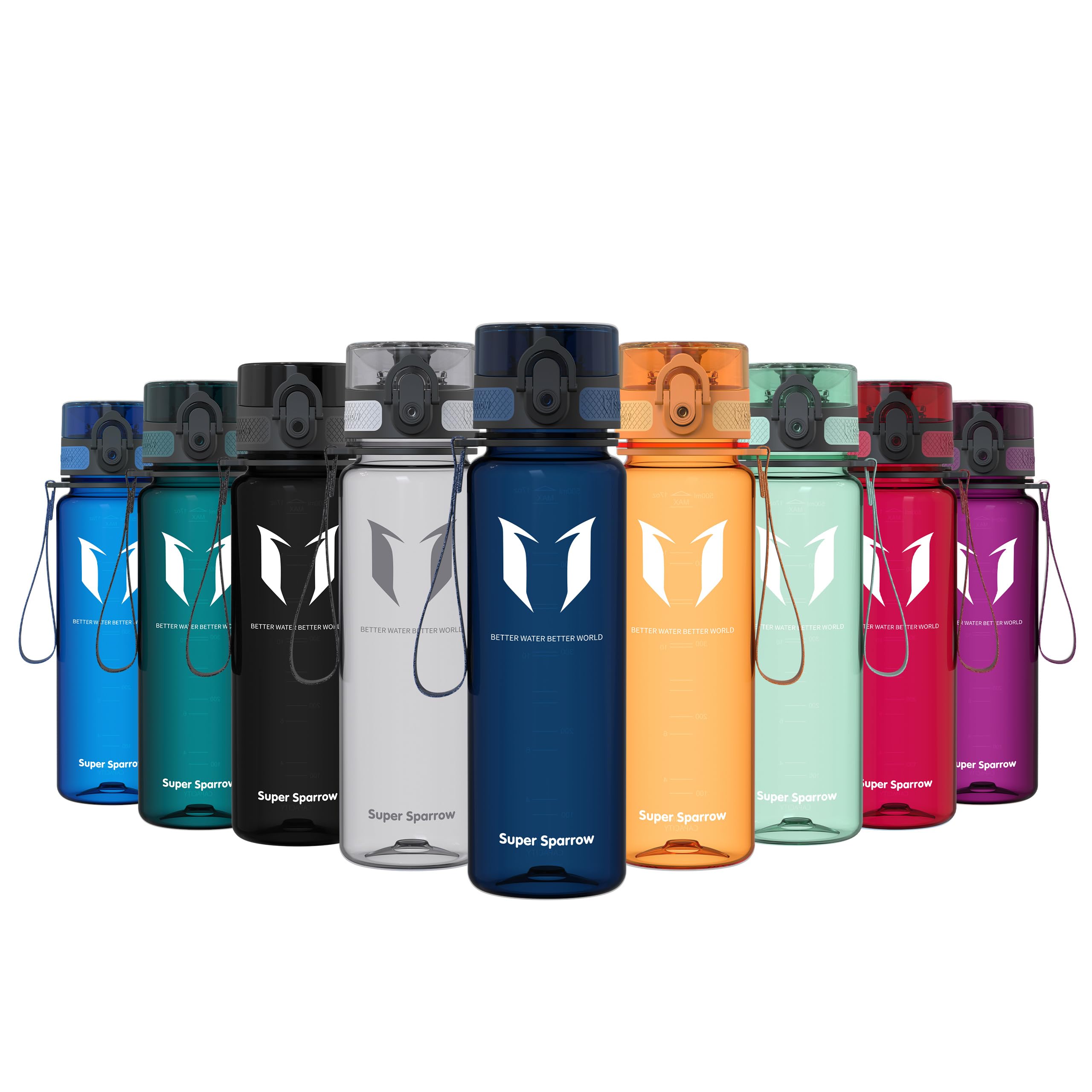 Super Sparrow Sports Water Bottle - 500ml - Non-Toxic BPA Free & Eco-Friendly Tritan Co-Polyester Plastic - For Running, Gym, Yoga, Outdoors and Camping โ image 1