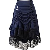 SUNGDOGIN Women Steampunk Victorian Renaissance Gothic Pirate Costume Burlesque Skirt