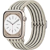 Braided Stretchy Band Compatible with Apple Watch Bands 38mm 40mm 41mm 42mm 44mm 45mm 46mm 49mm for Women Men, Adjustable Nylon Solo Loop Elastic Straps for iWatch Series 10 9 8 7 6 5 4 3 2 1 SE Ultra