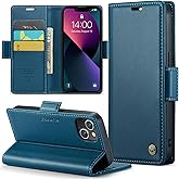 Rerzoiro for iPhone 14 Plus Case, Premium PU Leather Wallet Case Flip Cover with [RFID Blocking][Card Holder][Stand Function] Shockproof Protective for iPhone 14 Plus 6.7", Blue