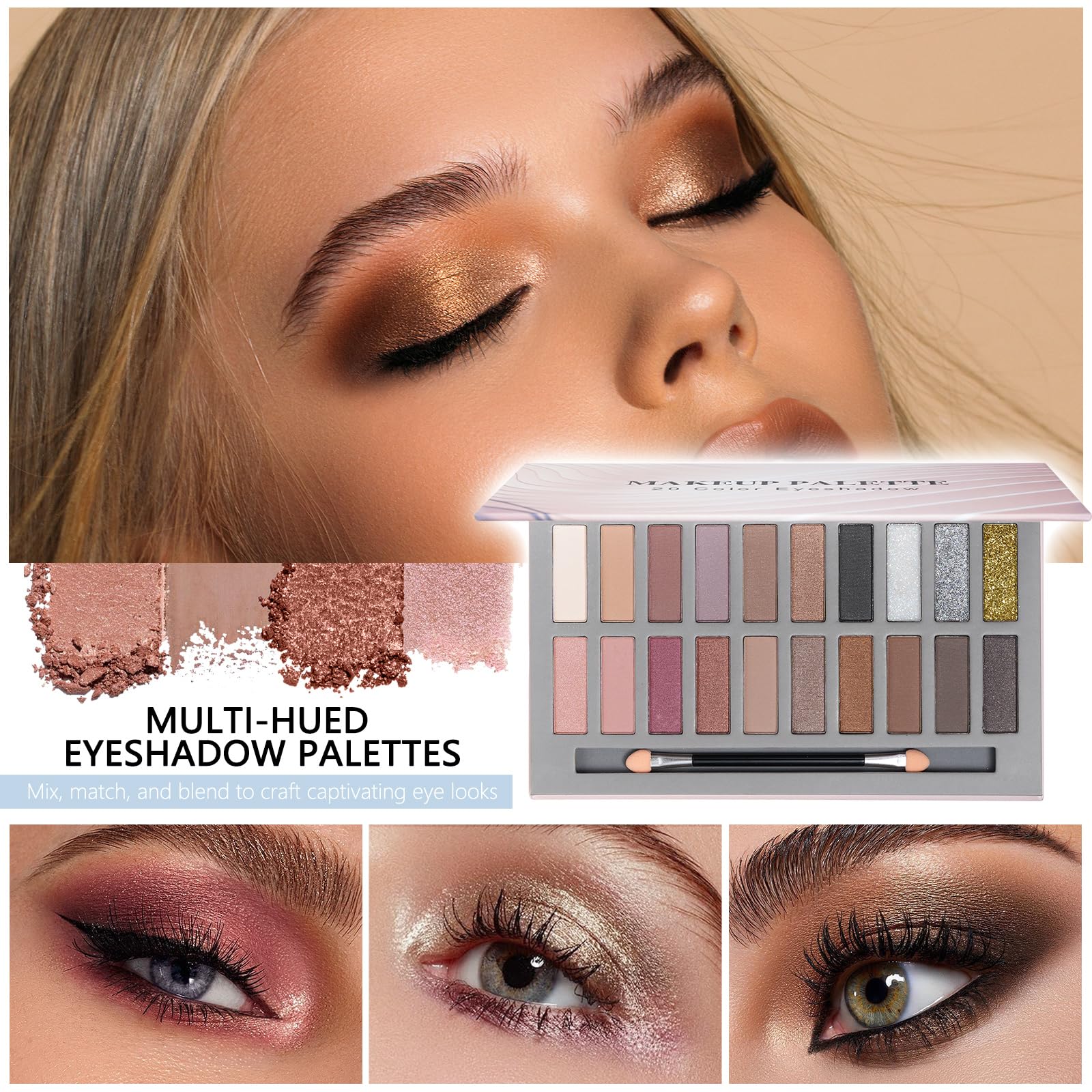 Makeup Kit for Teen Girls Makeup Sets for Girls 10-12 Essential Bundle Include 20 Color Eyeshadow Palette Makeup Kit for Teenagers