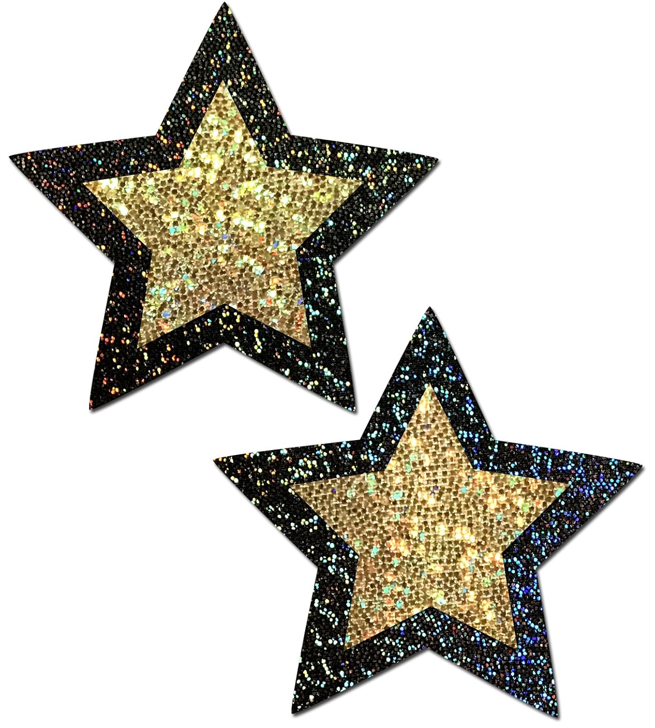 Black Glitter Stars & Petite Gold Glitter Center Pastease o/s Amazon.in Clothing & Accessories
