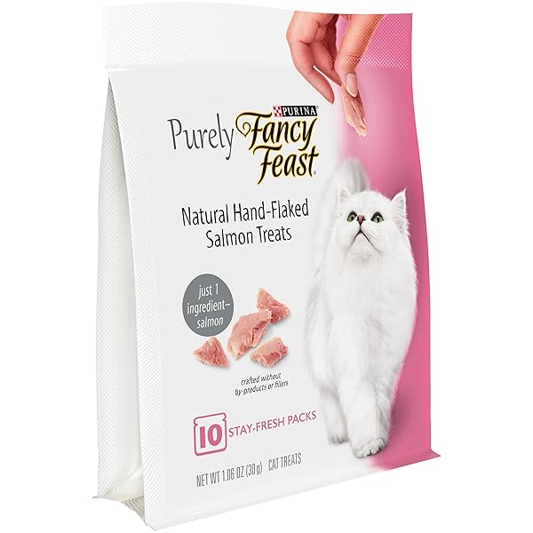PURINA FANCY FEAST PURELY NATURAL HAND-FLAKED SALMON CAT TREATS 1.06 OZ. POUCH