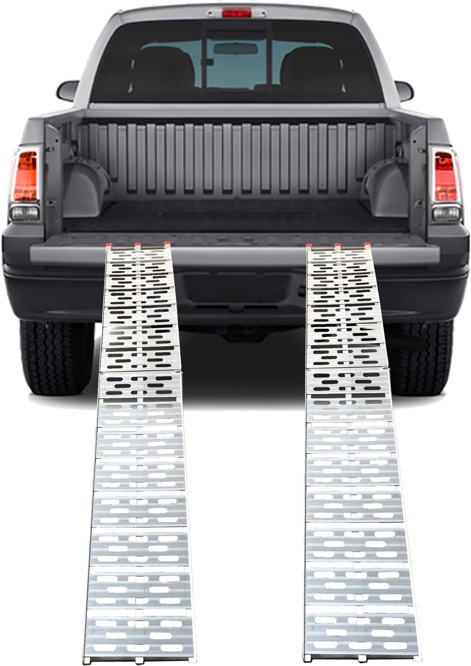 Help U Load 87" x 12" Medium-Duty Aluminum Folding Lawn Equipment and ATV Truck Ramps (1,500 lb. rating per pair) - Package of 1 Pair of Ramps (2 Total)