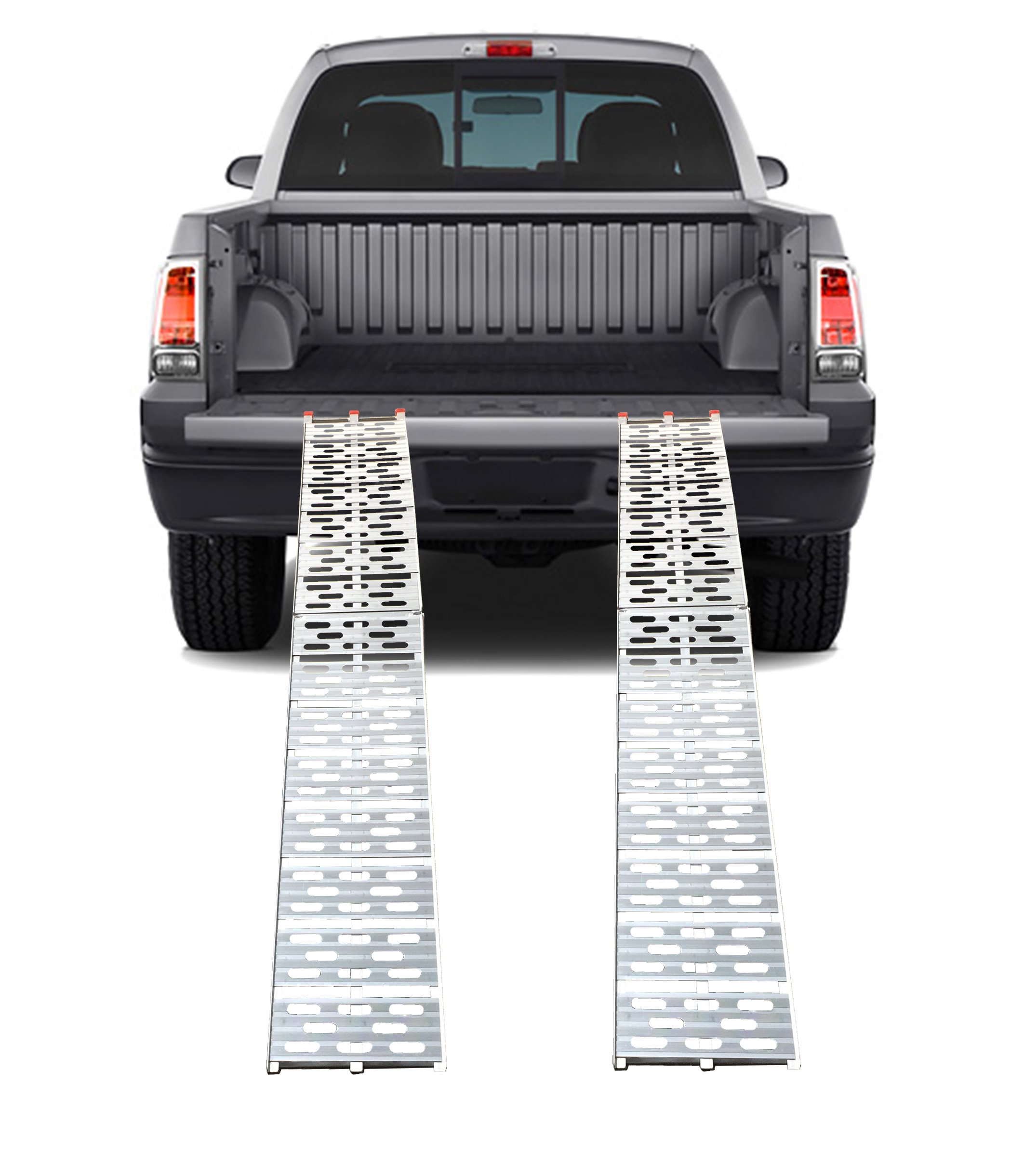 Help U Load 87" x 12" Medium-Duty Aluminum Folding Lawn Equipment and ATV Truck Ramps (1,500 lb. rating per pair) - Package of 1 Pair of Ramps (2 Total)