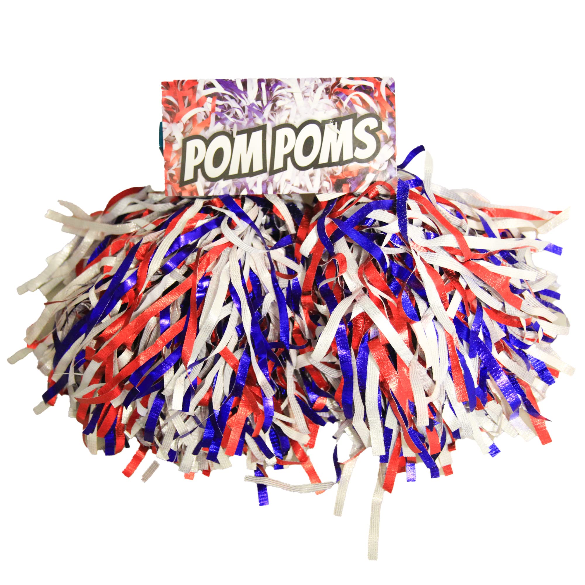 Red, White, & Blue Pom Pom, 1 Pair - Stylish Design, Perfect Accessory for Team Spirit Photos, Sports Events, Dancing, & Cheerleading Performances Halloween, World Book Day