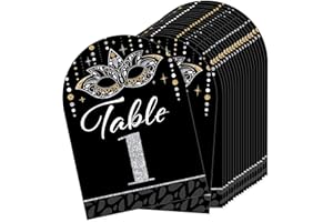 Big Dot of Happiness Masquerade - Venetian Mask Party Double-Sided 5 x 7 inches Cards - Table Numbers - 1-20