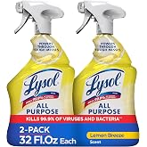 Lysol All Purpose Cleaner Spray, Disinfectant, Lemon, 32oz, 2 Pack | Multipurpose Cleaner, Sanitizer &amp; Disinfectant Spray, Degreaser, Multi-Surface Kitchen &amp; Bathroom Cleaner, Cleaning Supplies