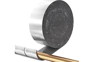 Powrocket Pipe Insulation Wrap,2 In x 33 Ft Outdoor Pipe Foam Insulation Tape,Self-Adhesive Foam and Foil Tape for Winter Fre
