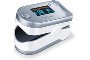 Beurer Bluetooth Digital fingertip Pulse Oximeter, Blood Oxygen Saturation & Pulse Rate Monitor with Accessories, 1 Count