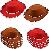 SGBETTER 10 Pack Kids Cowboy Hat Felt Western Cowgirl Hat for Boys Girls Birthday Halloween Cowboy Theme Party Supplies