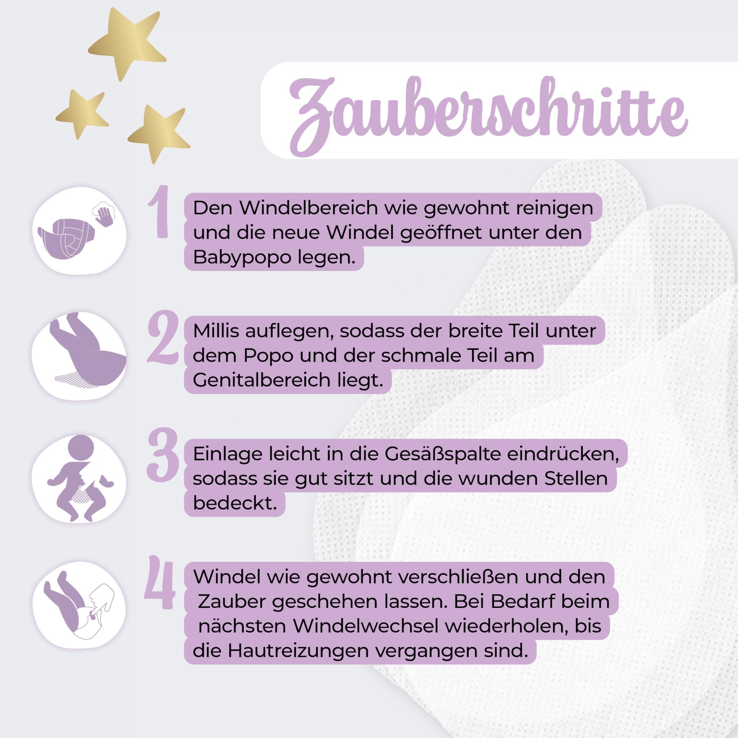 Millis Zaubertücher Baby Wundschutz | bei Windeldermatitis & wundem Po | 3-in-1 Pflege ohne Cremen | Aloe Vera, Mandelöl & Q10 | 25 Tücher | bekannt aus „Die Höhle der Löwen" 5
