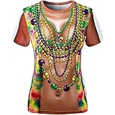 Womens Festival Bikini Printed Short Sleeve Costume T-Shirts