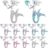 JMKTOOL 12 Pieces Rhinestone Mermaid Charms Alloy Ocean Fish Mermaid Shape Dangle Pendants with Shiny Diamonds for DIY Bracelet Necklace Jewelry Making Decoration, 4 Colors