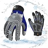 Vgo... 1 Pair 32°F/0℃ Winter Mechanic Gloves, Cold Weather Waterproof Heavy Duty Safety Work Gloves(Size XL,Blue,SL8849FLWP)