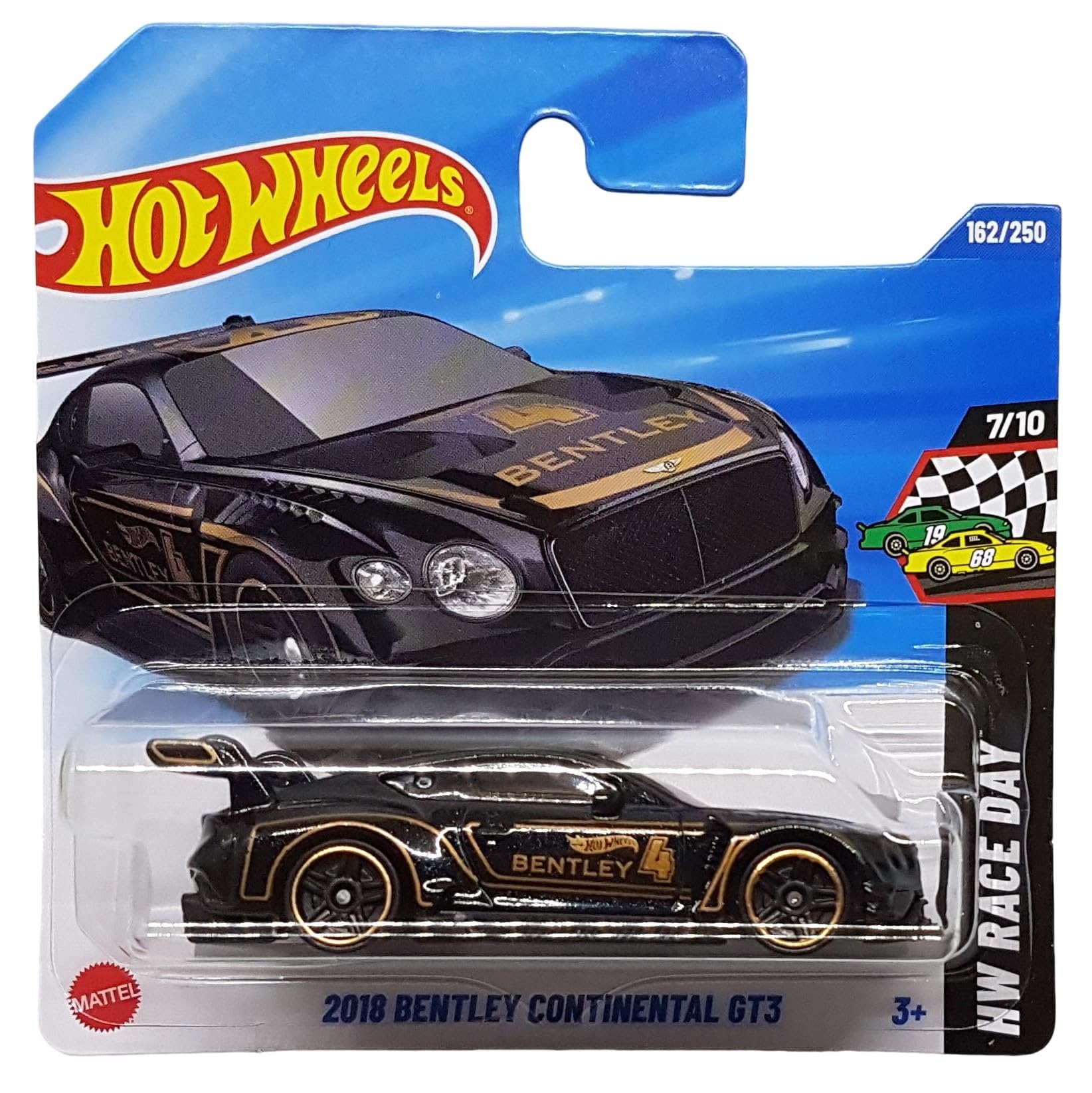 Hot Wheels - 2018 Bentley Continental GT3 - HW Race Day 7/10 - JBB30 - Short Card - Black Metallic - Mattel 2025-1:64