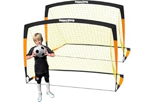 Happy Jump Soccer Goal 7'x5', 6.6‘x3.3', 5'x3.6', 4'x3', 3'x2.2' Soccer Net for Kids Backyard