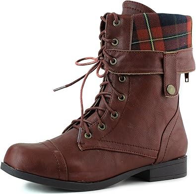 boots that fold down with plaid