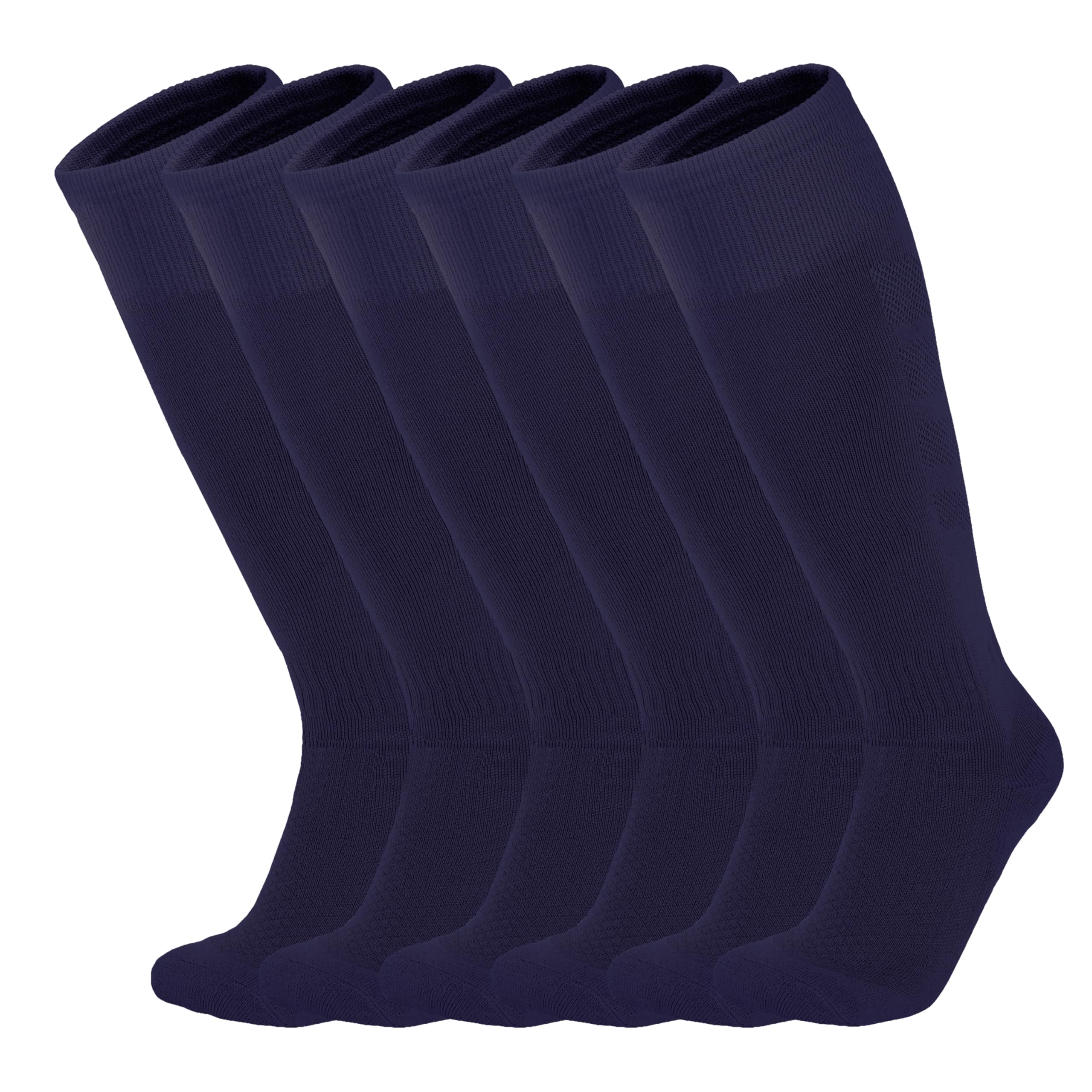 Photo 1 of YMYDYFC Kids Soccer Socks Cushion Cotton Comression Socks Baseball Sock For Youth Toddler Boys Girls Men Women Knee High Sock Pure Blue_3pack Medium?8-12Years?