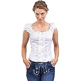 Traditional German Blouse - Elegant Oktoberfest Blouse with Back Lacing Carmen