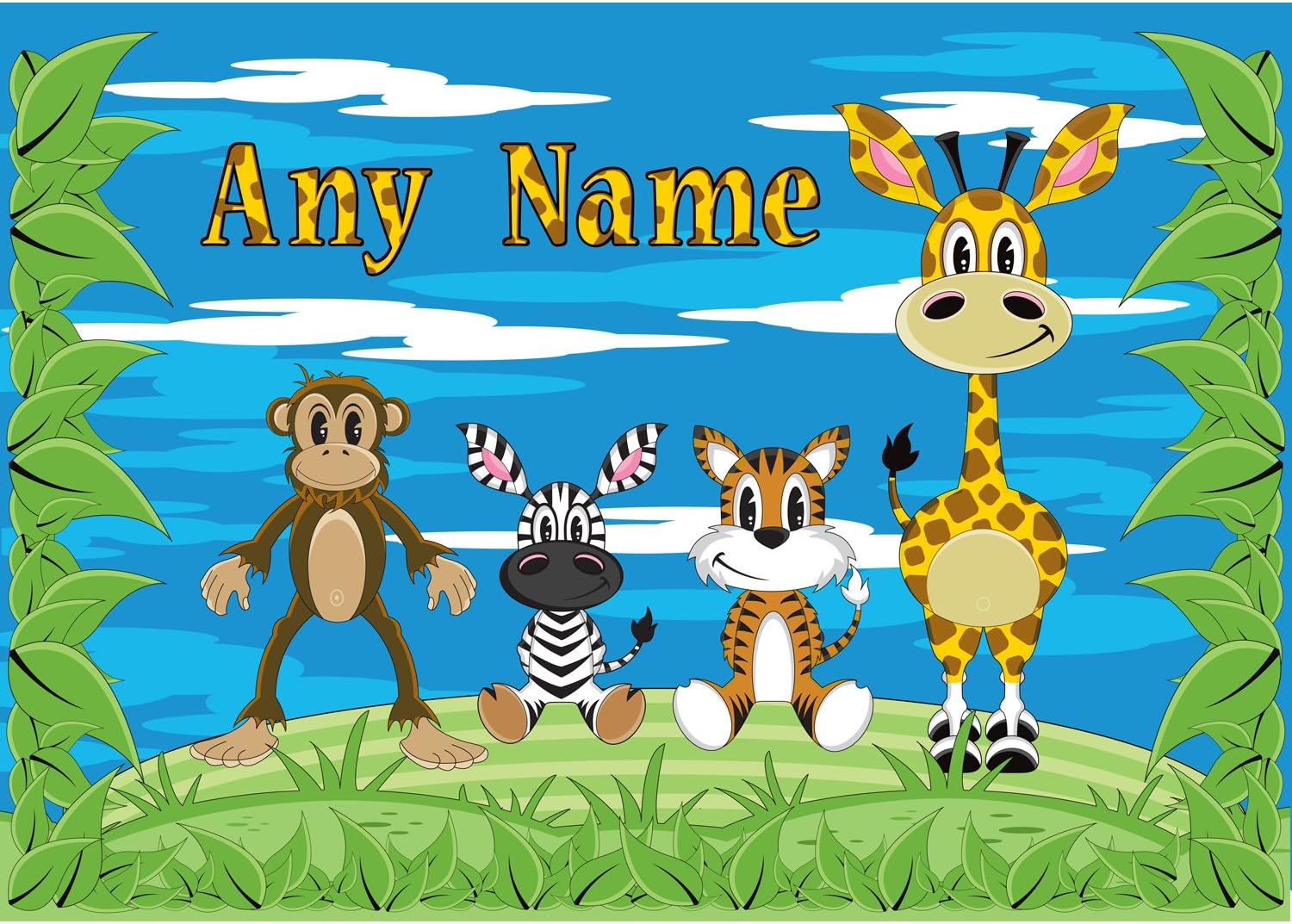 Little Giant Kids Personalised Jungle Animal A3 PVC Placemat
