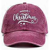 JYNBELSOR Christmas Baseball Cap Xmas Hat for Men Women, Santa Hat Cotton Embroidered Funny Merry Christmas GIifts