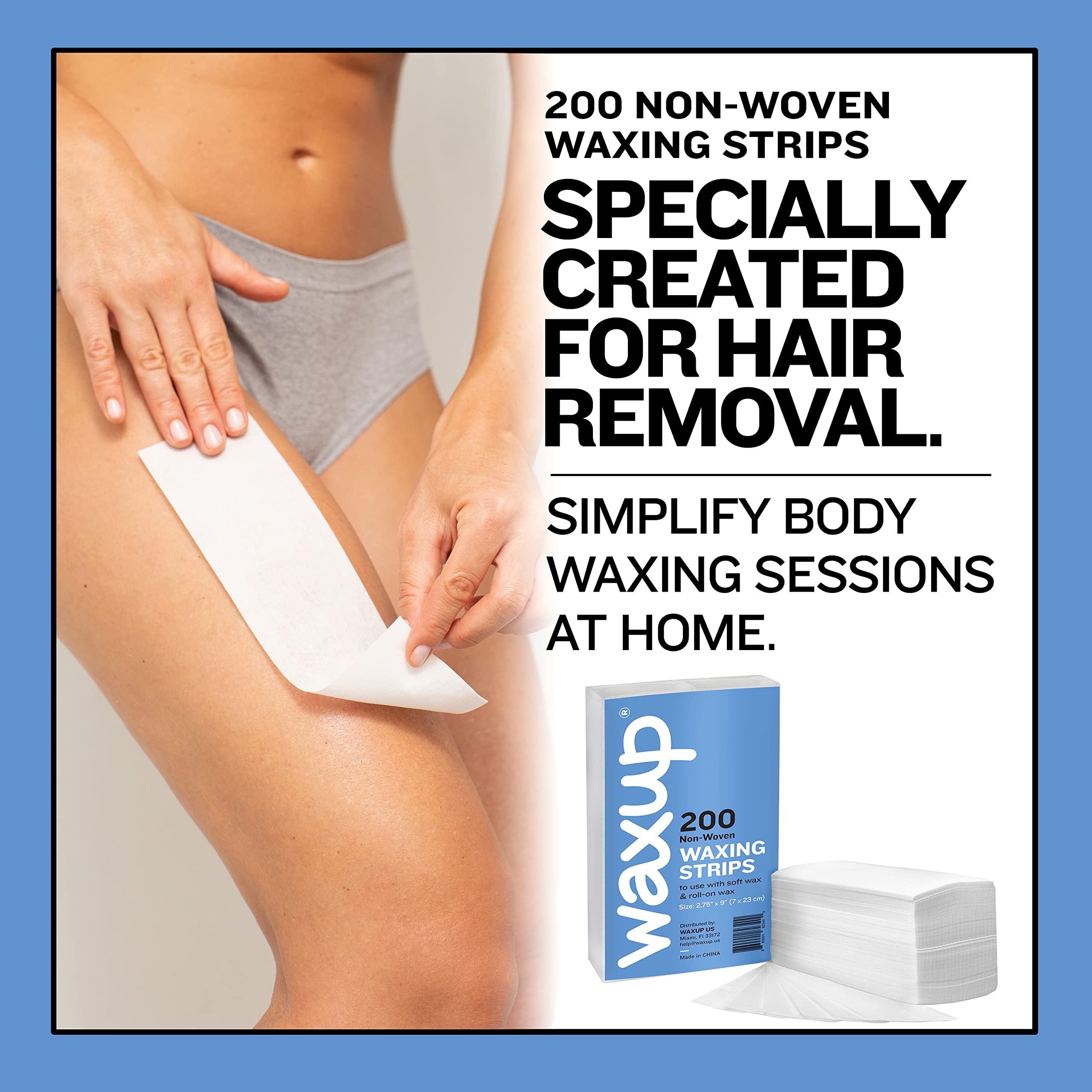 Non-Woven Wax Strips 3x9, Disposable Large Waxing Strips, Use with Soft Wax for Hair Removal, Ideal for Facial Small Areas or all Body (Legs, Bikini, Arms, Face, Back) Same as 50 Yards Roll
