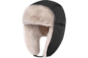 Winter Trapper Hat for Boys Girls，Ushanka Trapper Earflap Cap Waterproof &Windproof Beanie Fleece Lined Kids Hat