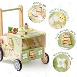 ROBURD Farm Themed Baby Walker Wooden Toddler Push Toy with Adjustable Height view 3