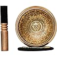 Tibetan Singing Bowl Set 4.2 inch with Holy Buddhist Mantra and Sacred Third Eye Symbol from Nepal~ Antique design suitable f