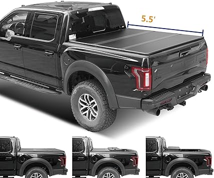 Amazon Com U Auto 5 5ft Hard Tri Fold Tonneau Cover For 04 14 F150 06 14 Mark Lt 66 67 Inch Truck Bed Not For Models With Track Sys Roll Bar Automotive