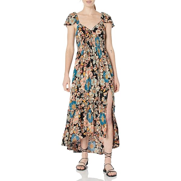 Angie Women's Printed Twist Front Keyhole Maxi Dress at Amazon Women's  Clothing store