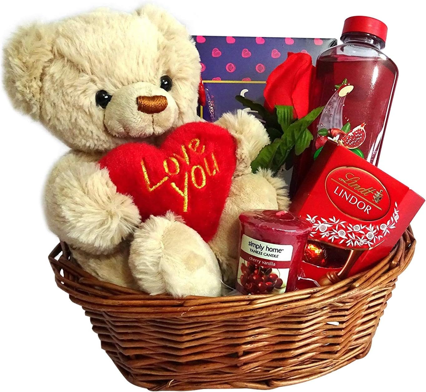 Cesta de regalo para el día de la madre o cumpleaños, para ella, para