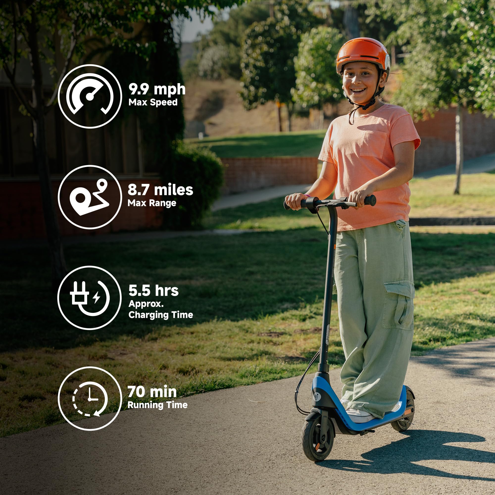 Segway Ninebot eKickScooter - Electric Scooter for Kids 6-14, w/t Adjustable Handlebar Height (Only C2 Pro) for Riders up to 132 lbs, Includes New Cruise Mode, UL-2272 Certified