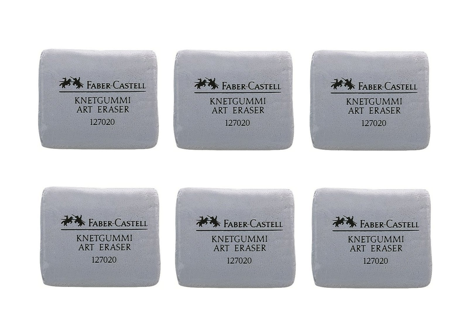 Faber Castell Art Eraser rubber eraser for artists, pack of 6, grey