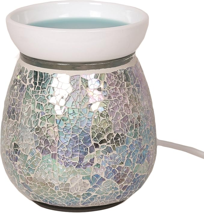 Village Candle Electric Wax Tart Melt Burner Lamp Iridescent Blue
