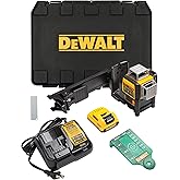 DEWALT Laser Level 360 Self Leveling, 3 Way Green Laser Leveler Tool 12V MAX with 2.0Ah Battery, Charger and Durable Carrying Case, 100 Ft, Tripod Compatible (DW089LG)