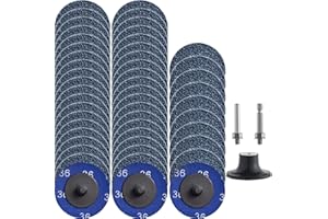 NYXCL 50Pcs 36 Grit Roll Lock Quick Change Discs Set,2 inch Zirconia Sanding Discs with 1/4" Holder,for Die Grinder Surface P