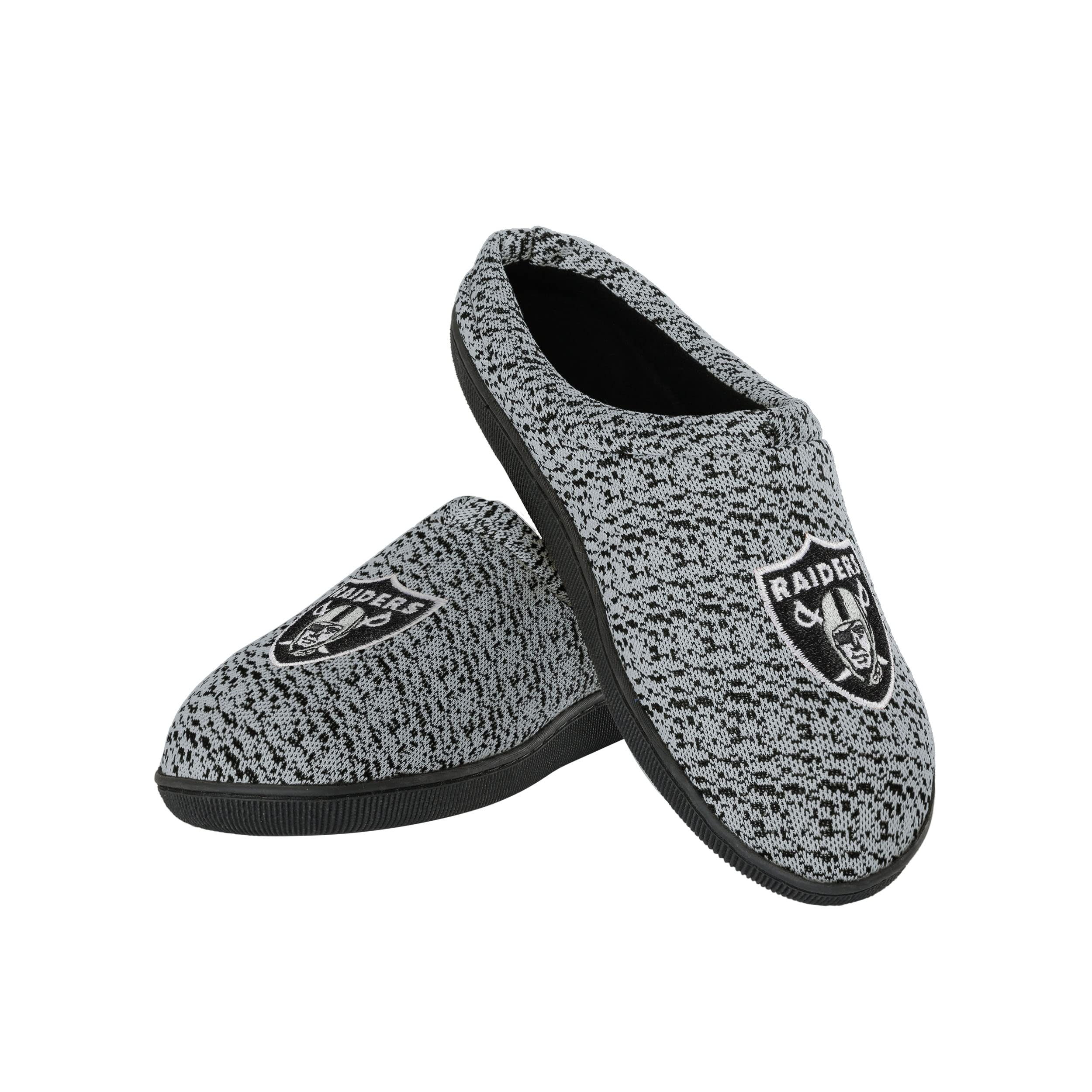 FOCO NFL Oakland Raiders Men's Poly Knit Cup Sole Slipper, Team Color, Small (7-8) Image