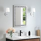 GOAND Crystal Decorative Mirror-16 x24 Rectangle Gorgeous Silver Mirror, Crush Diamond Mirror for Wall Decoration Bedroom, Ha
