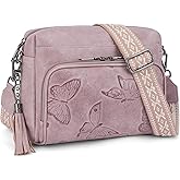 KITEVIUN Vegan Leather Crossbody Bags for Women Butterfly Crossbody Purses Lightweight Women's Shoulder Handbag with Tassel
