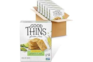 Good Thins Jalapeño & Lime Corn & Rice Snacks Gluten Free Crackers, Bulk Snack Crackers, 6 - 3.5 oz Boxes