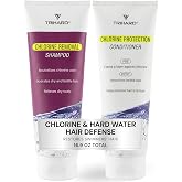 TRIHARD Chlorine Defense Swim Shampoo and Conditioner Combo, Protect and Hydrate Hair from Pool &amp; Ocean, Nourishing Pre and Post Swim Chlorine and Hard Water Hair Protection