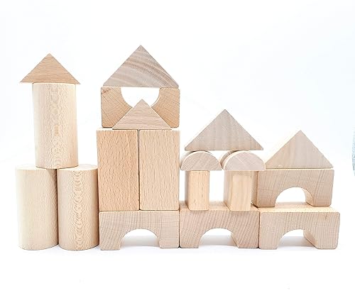 bloques de madera natural para niños