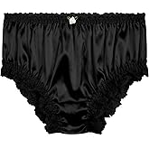 Satini Women's Satin Frilly Lace Sissy French Knickers Briefs Panties